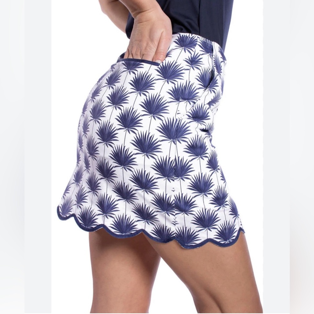 Golftini Sand Castles Skort White Navy Women’s Size 4 Golf Hamptons Country Club
